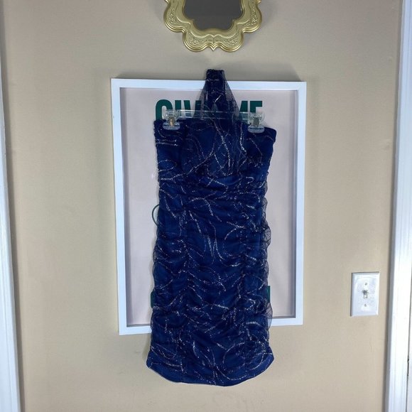 Ruched Tulle Sparkly Mini Dress - Picture 2 of 5